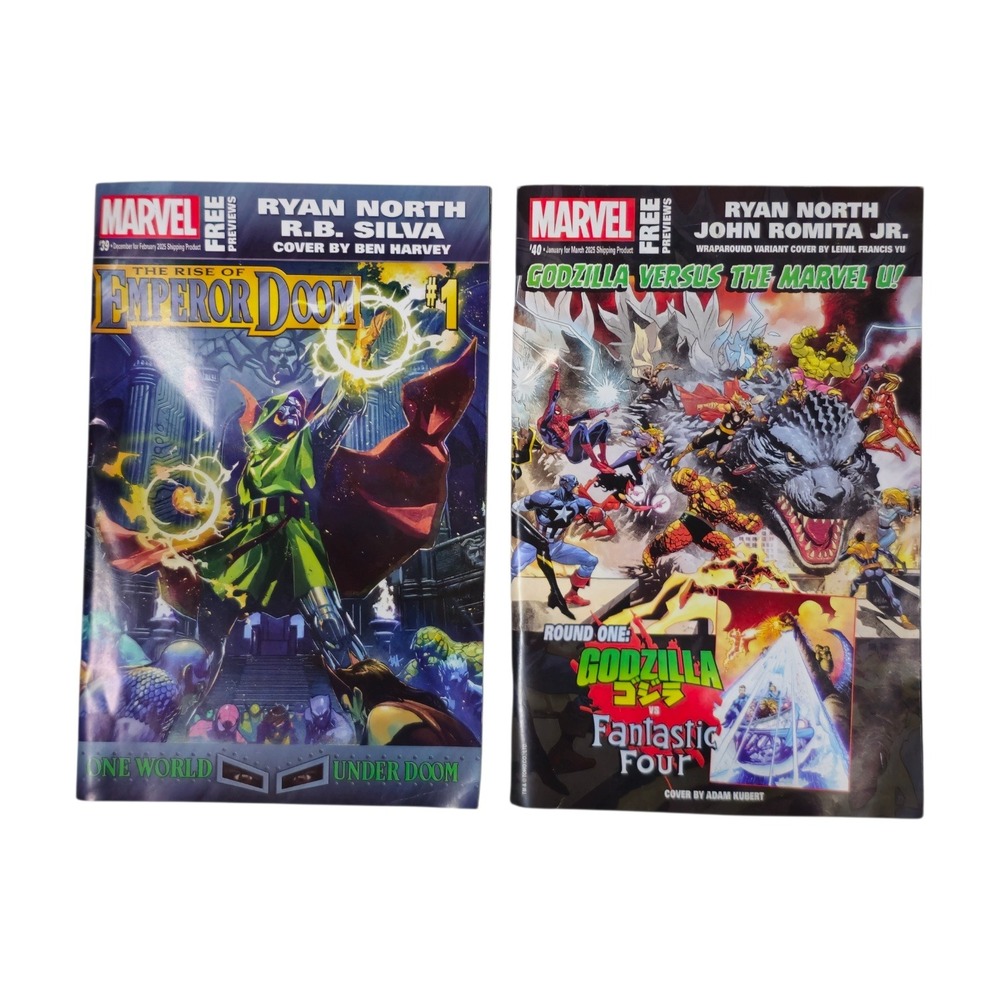 Marvel Previews Comic Lot 39 40 Doctor Doom Godzilla Fantastic Four Good